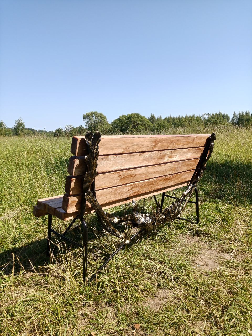 Скамейка с художественной ковкой «Лесные мотивы»